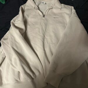 Nike Off-White Fleece Quarter-Zip Pullover